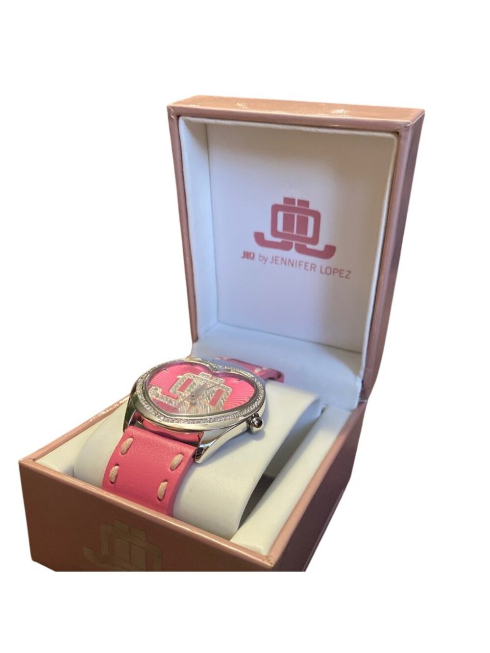 JLO By Jennifer Lopez Pink Ladies Watch With Rhinestones NIB $49.99